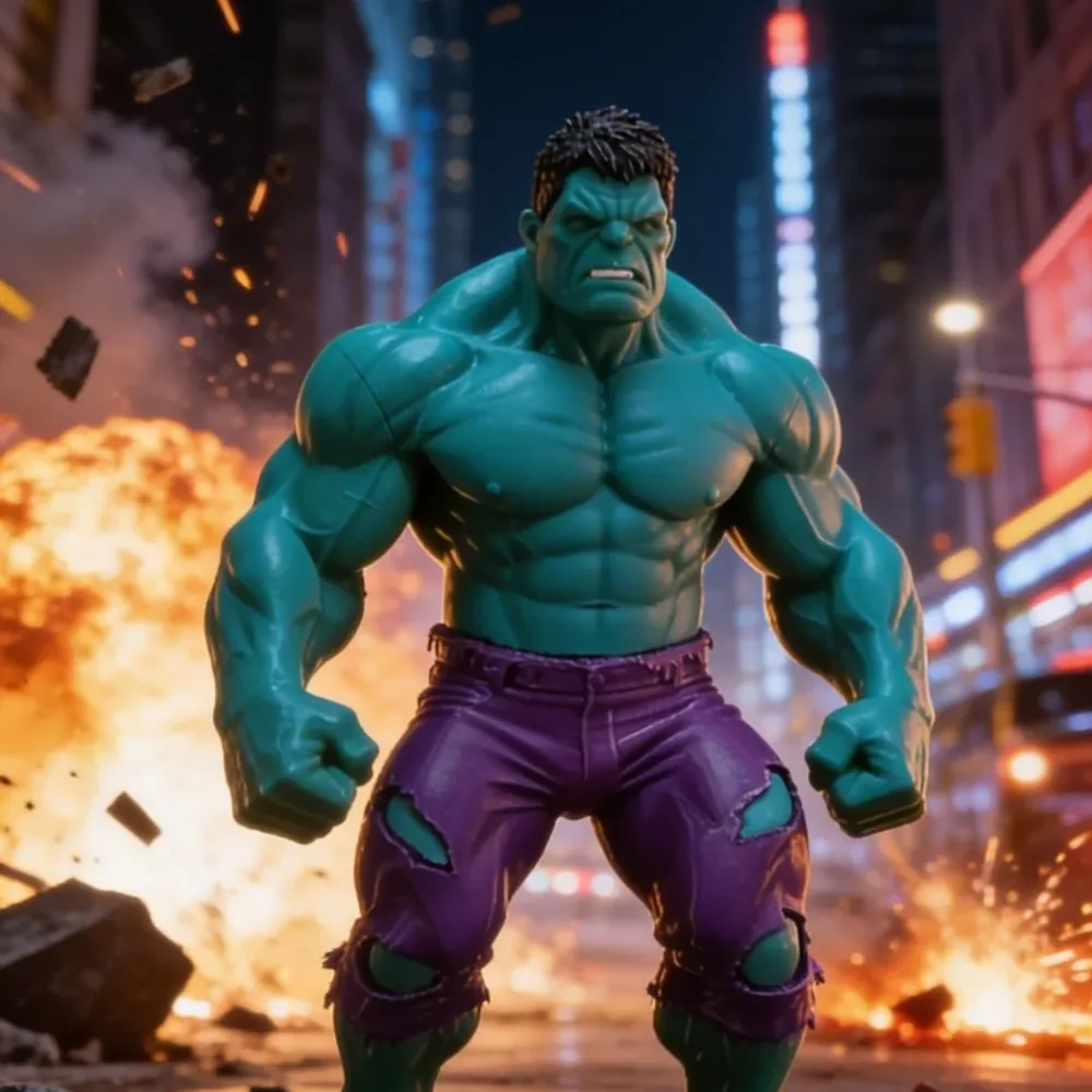 Boneco do Hulk impresso em 3D e pintado